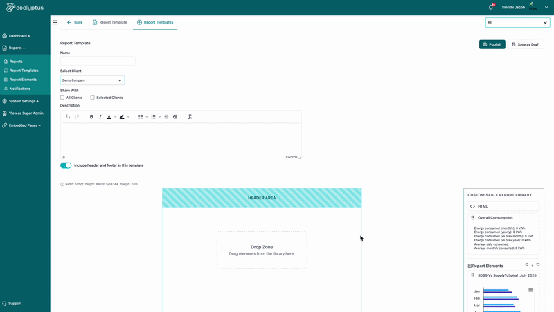 Report template builder